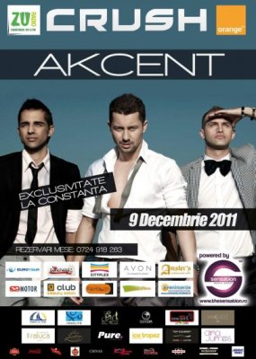 Akcent, în Club Crush, pe 9 decembrie!